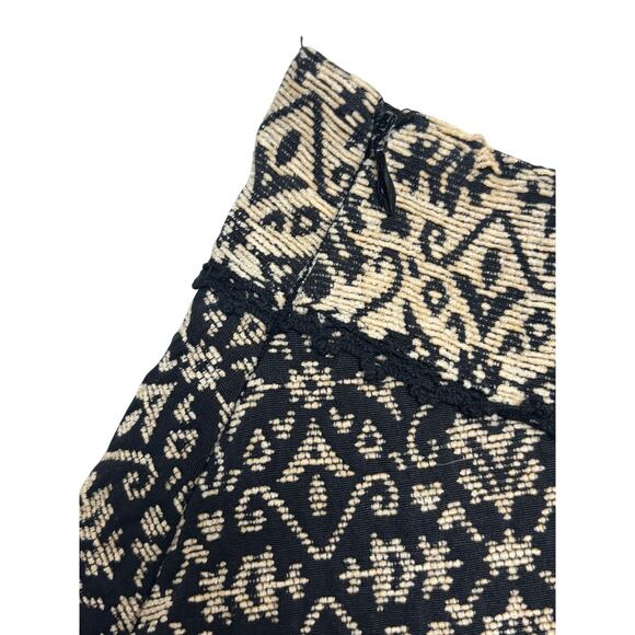 Free People Black and Tan Lined Pocketed Zip Skirt - Size 4 - Picture 5 of 7